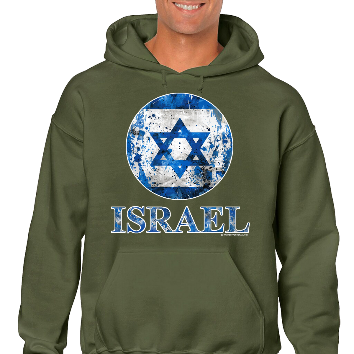 Israel Distressed Round Flag Design Hoodie - Image 4
