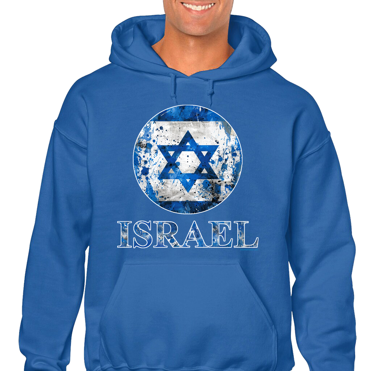 Israel Distressed Round Flag Design Hoodie - Image 2