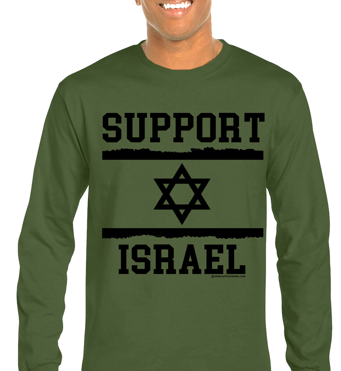 Support Israel Jagged Flag Long Sleeve T-Shirt - Image 2