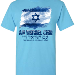 Am Yisrael Chai Israel Flag Distressed Design T-Shirt